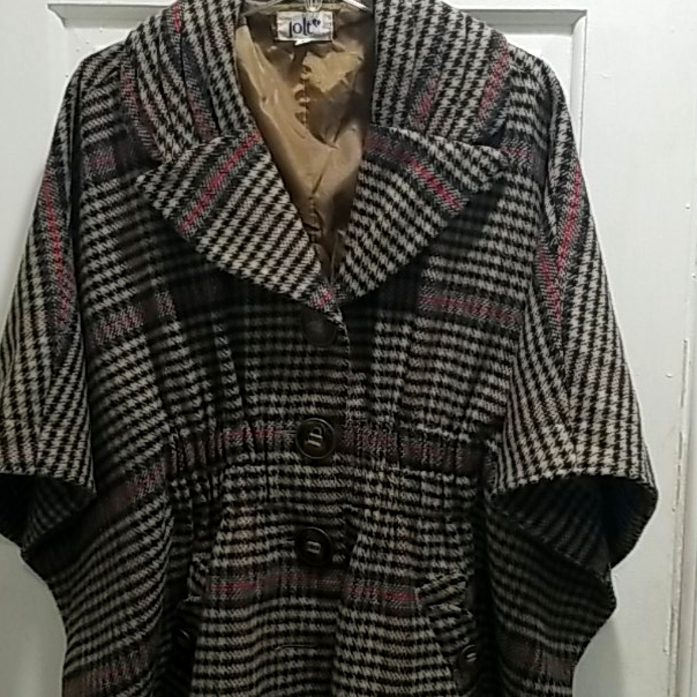 Jolt Tweeted Burberry Pattern Cape Shacket Type - image 6
